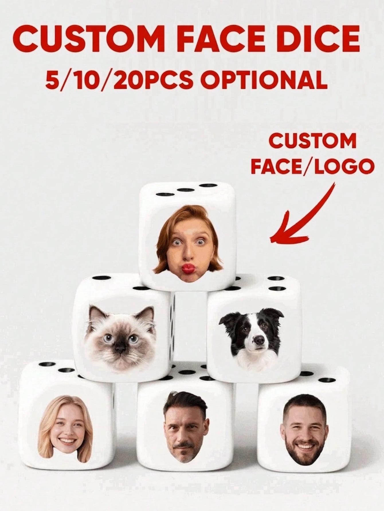 Party Games For Adults - Dés à visage personnalisé, dés de