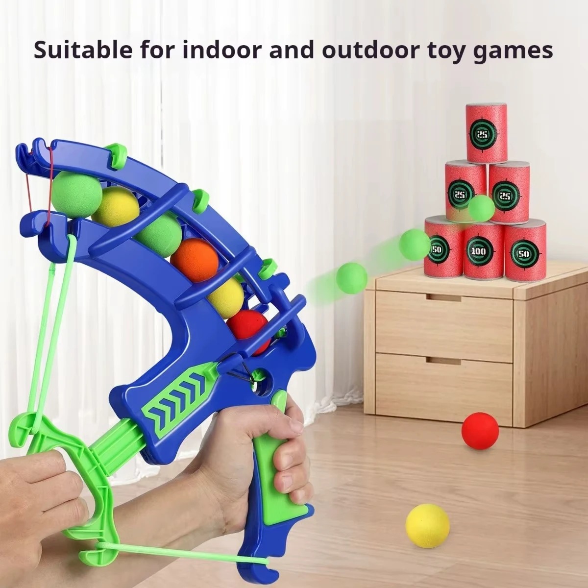 Party Games Kids Indoor - Pistolet à bulles automatique avec cible